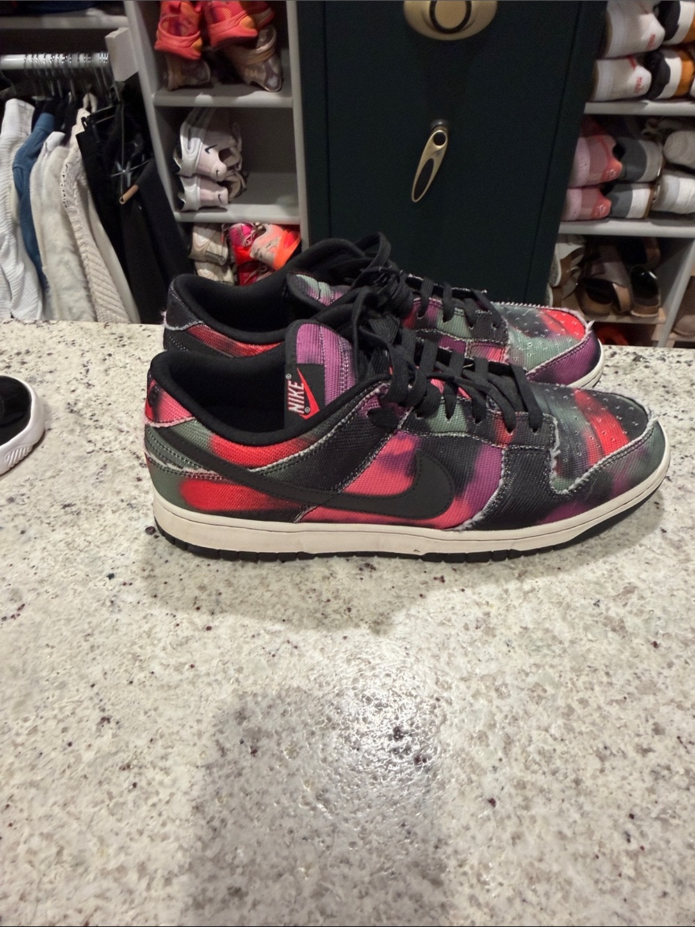 Nike dunk low graffiti pink. Men’s size 12 in perfect shape. Worn only once. No